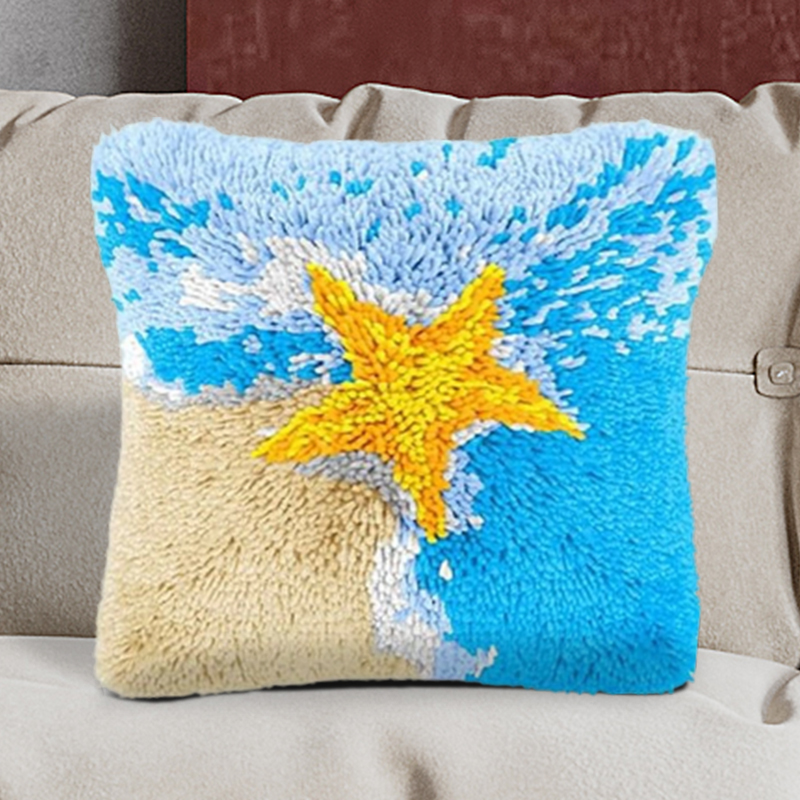 Starfish Beach Pillowcase Latch Hook Kits for Adult, Beginner and Kid
