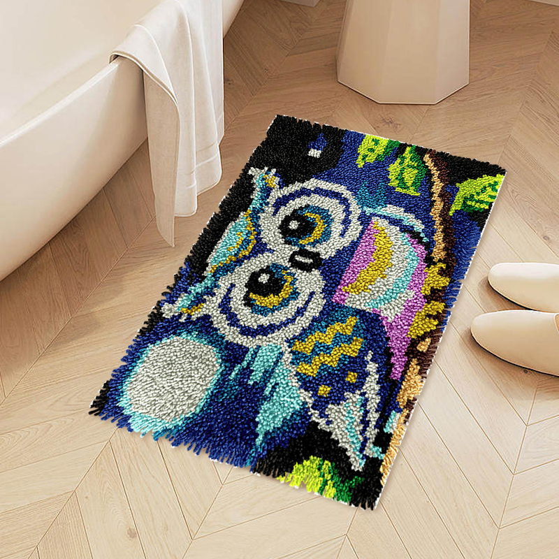 Blue Owl Rug Latch Hook Kits for Beginners