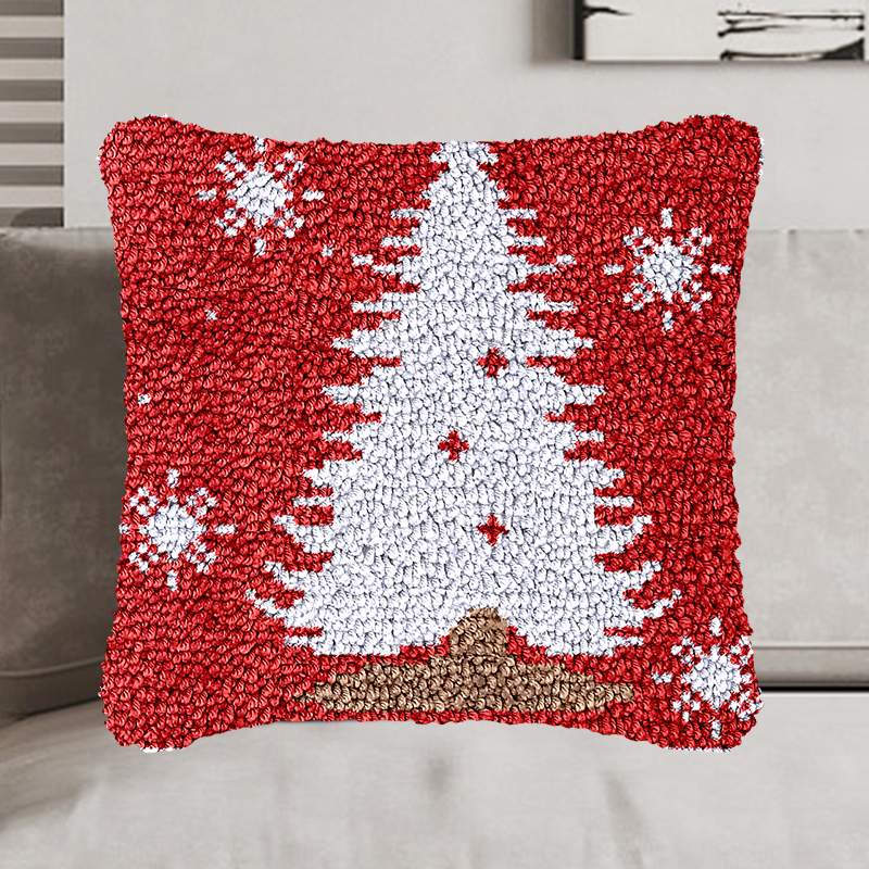 Christmas Tree Pillowcase Latch Hook Kit for Adult, Beginner and Kid