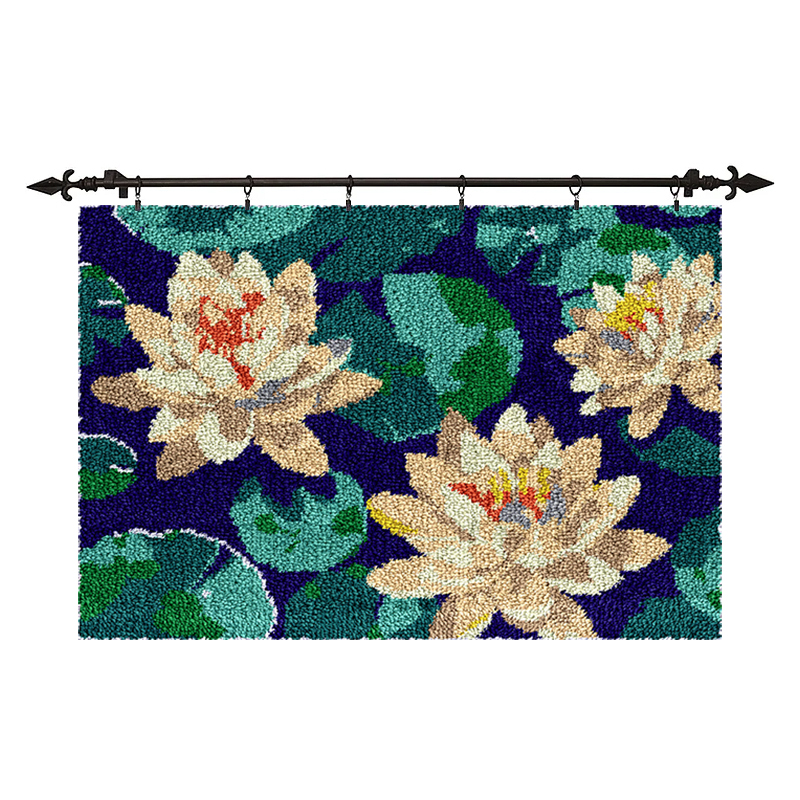 [Large Size] Waterlily Pond - Latch Hook Rug Kit