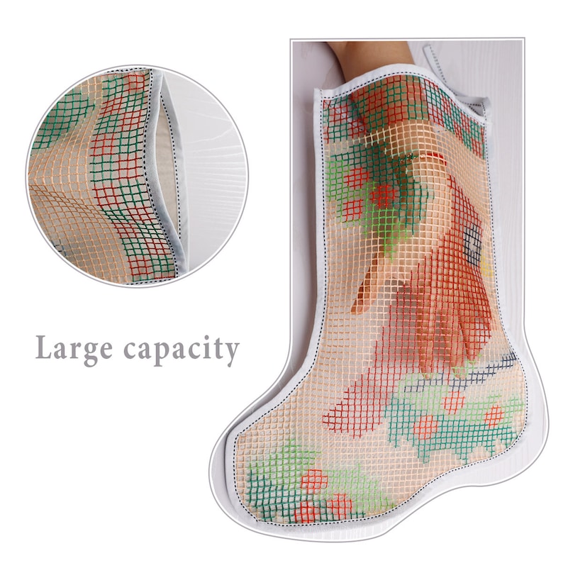 Cardinal Christmas Stocking DIY Latch Hook Kits for Beginner