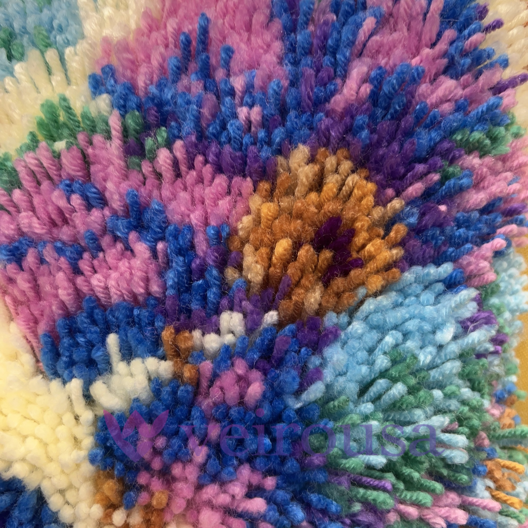 Purple Lotus -Latch Hook Pillow Kit