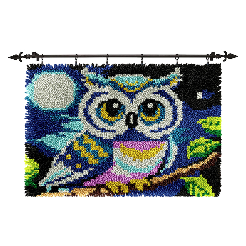 Blue Owl Rug Latch Hook Kits for Beginners
