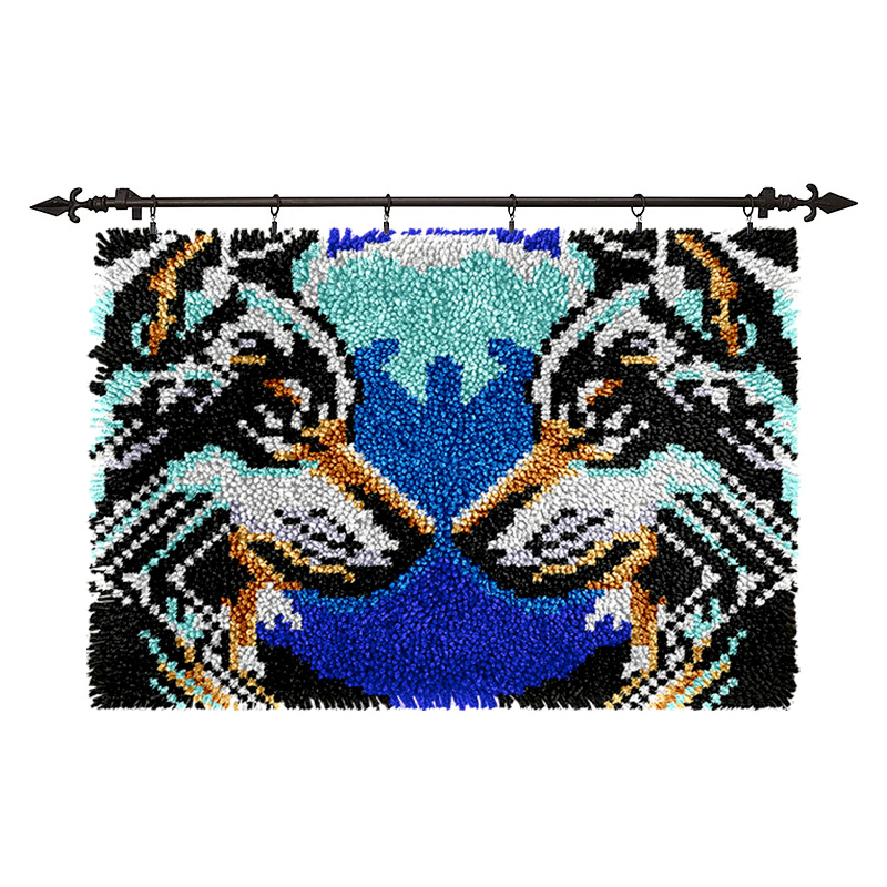 Wolf Family Rug Latch Hook Kits for Beginners