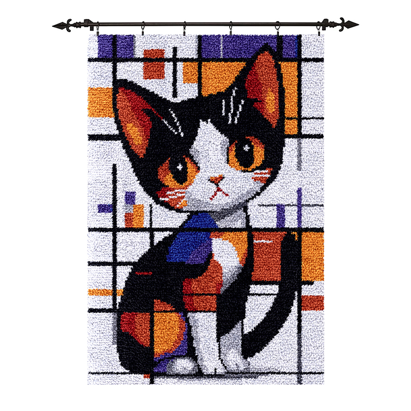 [Large Size] Cute Cat - Latch Hook Rug Kit