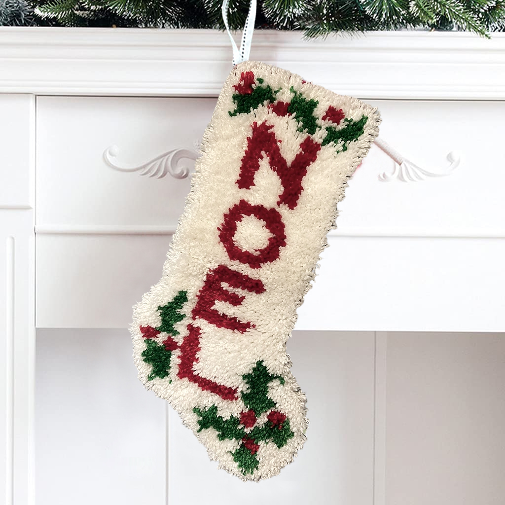 DIY Name Christmas Stocking Latch Hook Kits for Beginners