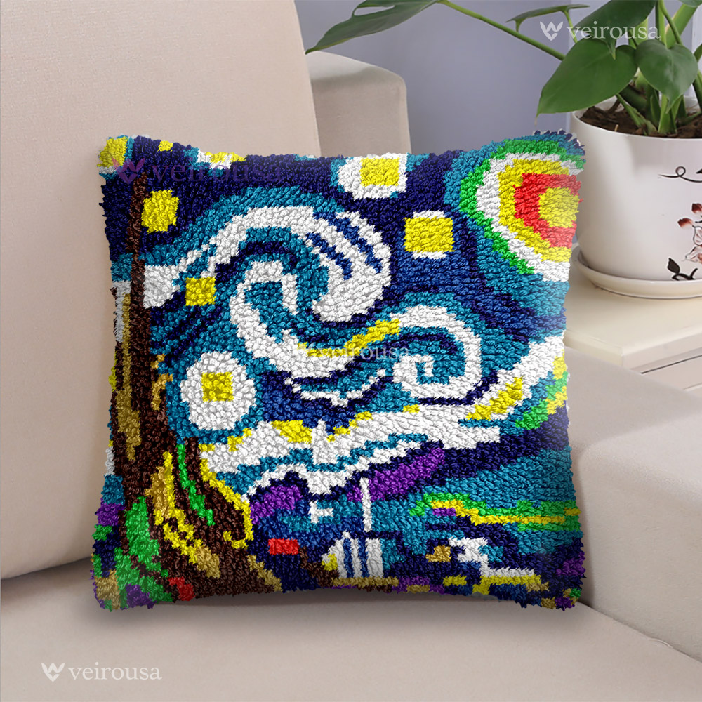 Starry Night - Latch Hook Pillow Kit