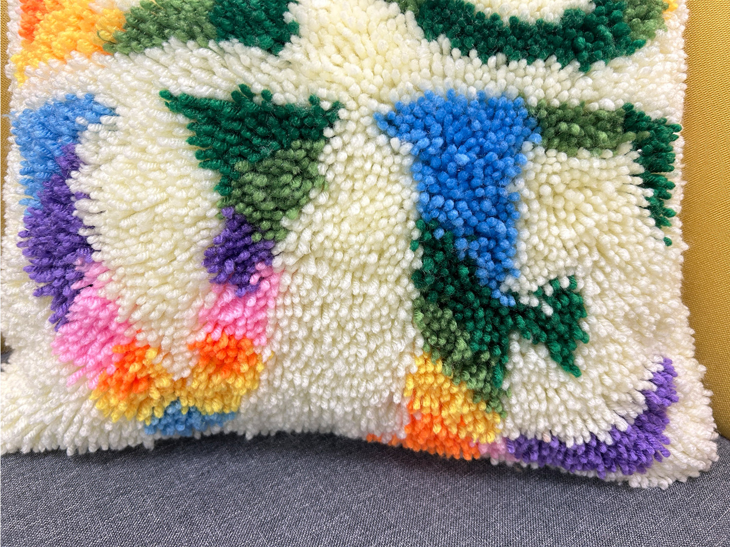 Colorful Love Latch Hook Pillow Kit for Adult, Beginner and Kid