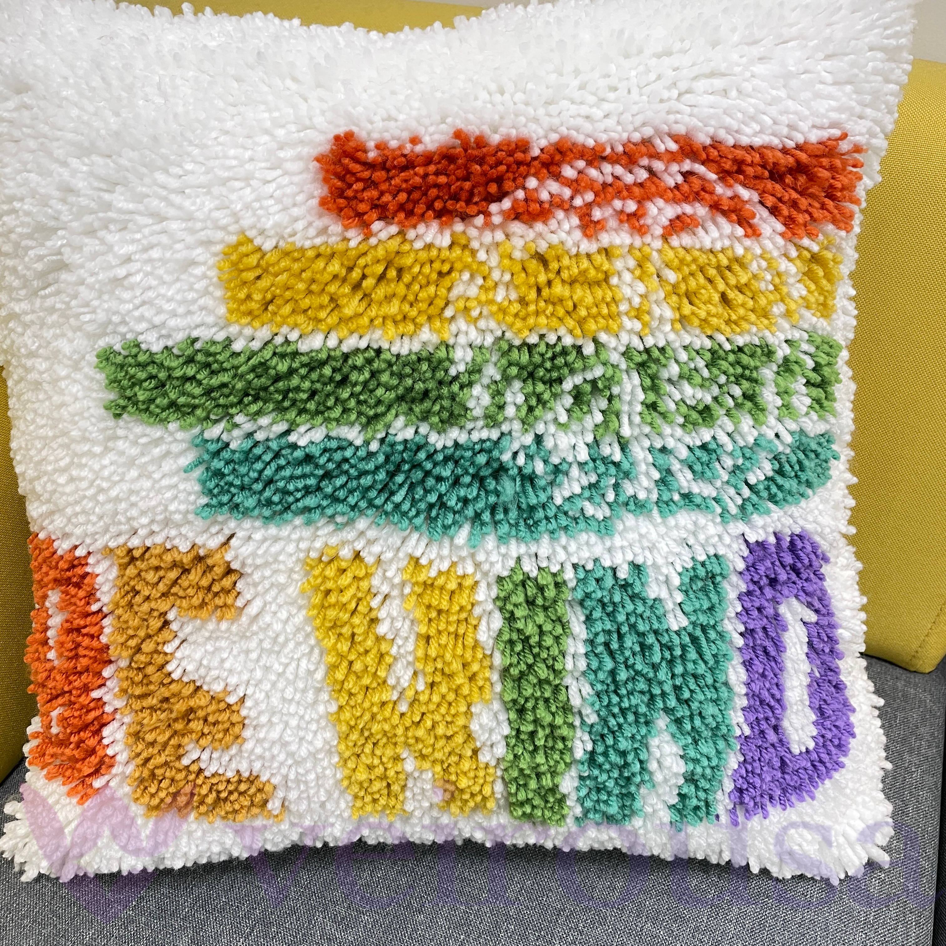 Be Kind Pillowcase Latch Hook Kit for Adult, Beginner and Kid
