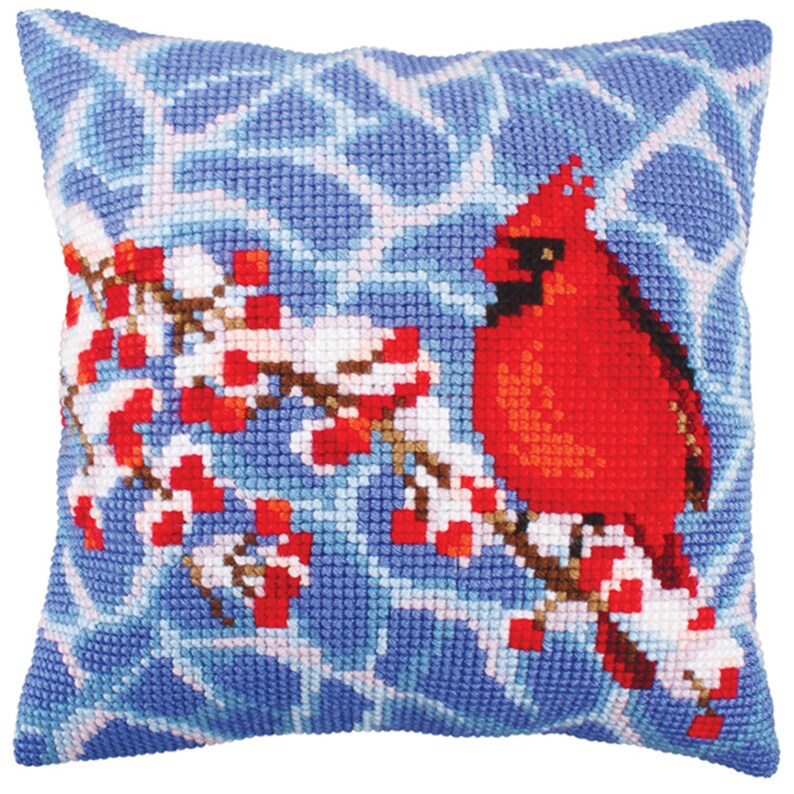 Winter Cardinal Pillowcase Latch Hook Kits for Adult, Beginner and Kid