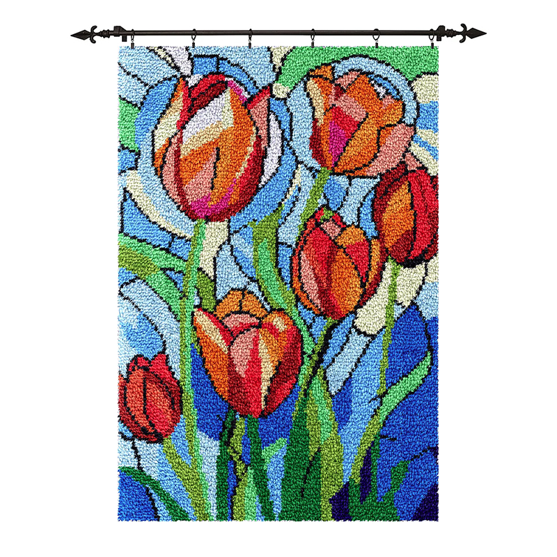 [Large Size] Beautiful Tulips - Latch Hook Rug Kit