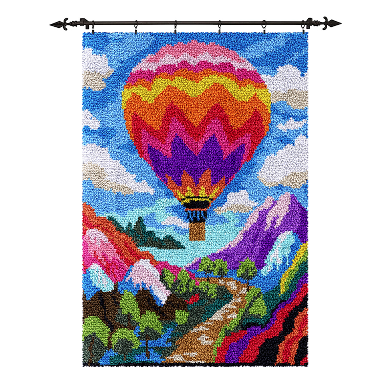 [Large Size] Hot Air Balloon - Latch Hook Rug Kit
