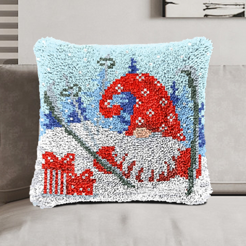 Christmas | Santa Claus Pillowcase Latch Hook Kits for Adult, Beginner and Kid