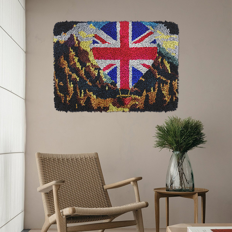 American Flag Balloon Latch Hook Rug Kit for Adult, Beginner and Kid