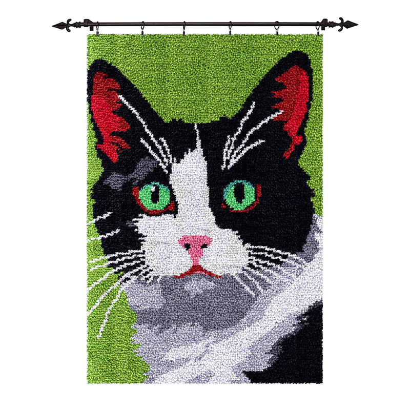 [Large Size] Black Cat - Latch Hook Rug Kit