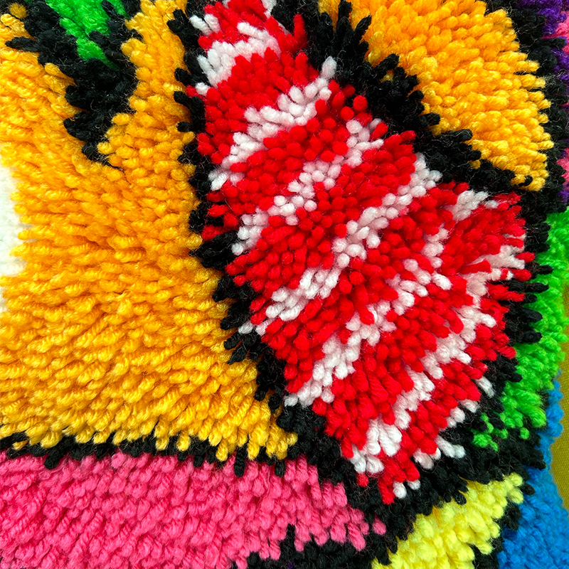 Colorful Love Latch Hook Pillow Kit for Adult, Beginner and Kid