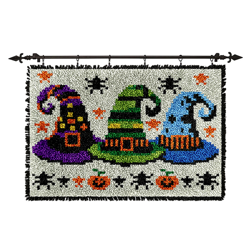 Halloween Witch's Hats Rug Latch Hook Kits for Beginner
