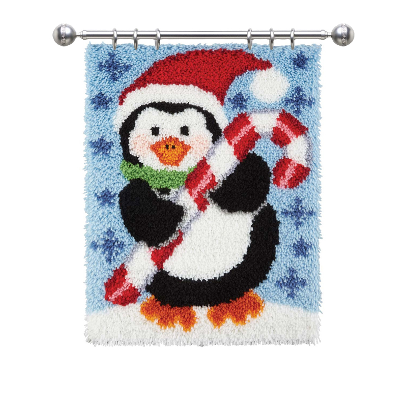 Christmas Penguin Rug Latch Hook Kits for Beginners