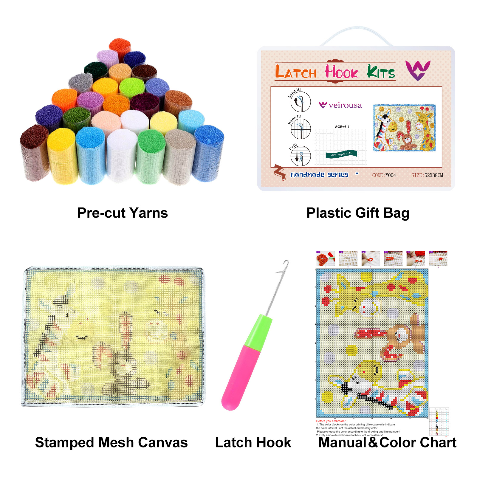 Starfish on Beach - Latch Hook Rug Kit