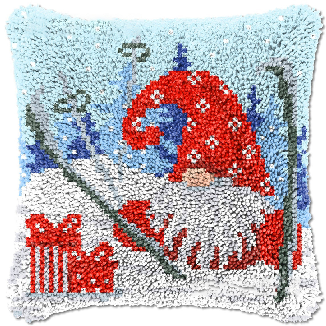 Christmas | Santa Claus Pillowcase Latch Hook Kits for Adult, Beginner and Kid