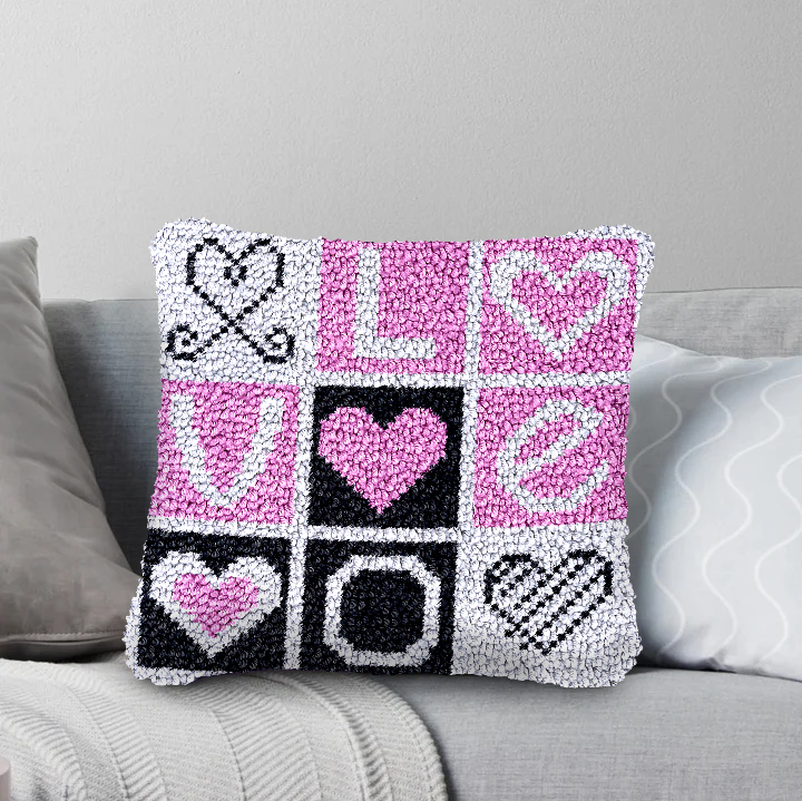 Love Alphabet Latch Hook Pillow Kits for Adult, Adult, Beginner and Kid and Kid
