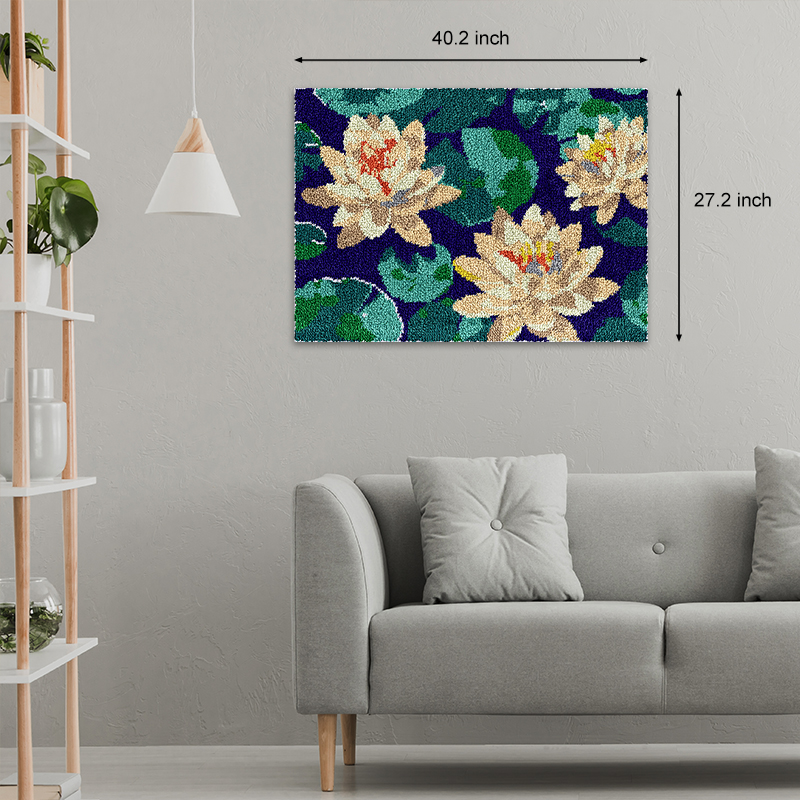 [Large Size] Waterlily Pond - Latch Hook Rug Kit
