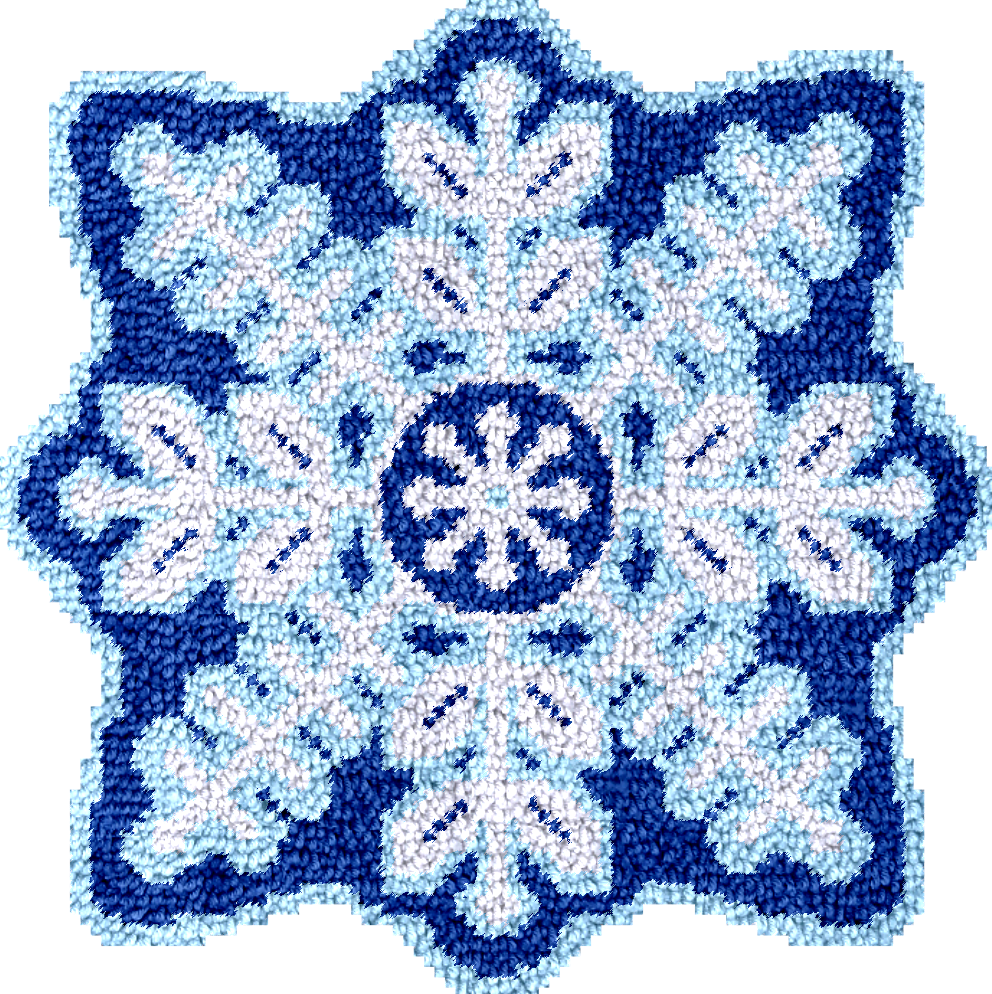 Snowflakes Christmas Tree Skirts Latch Hook Kit for Beginner