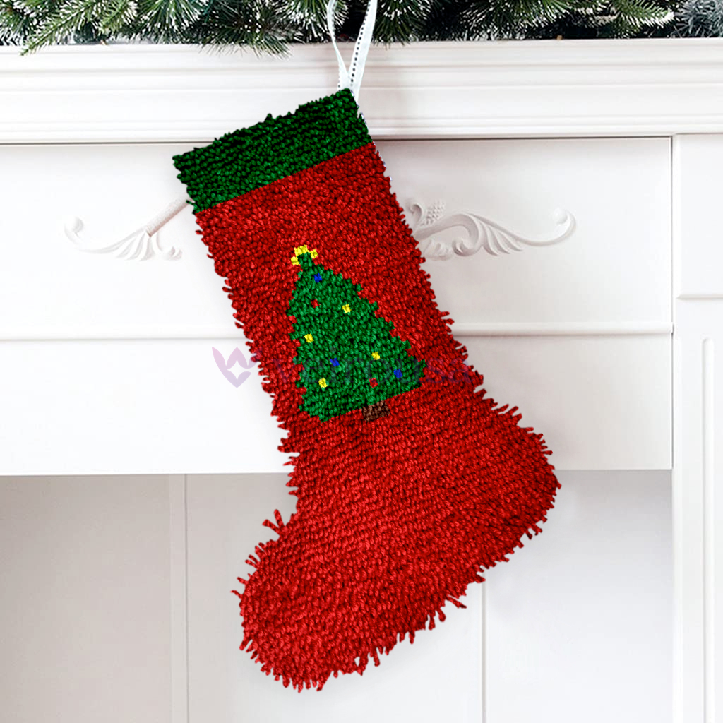 Christmas Tree Stocking DIY Latch Hook Kits for Beginners