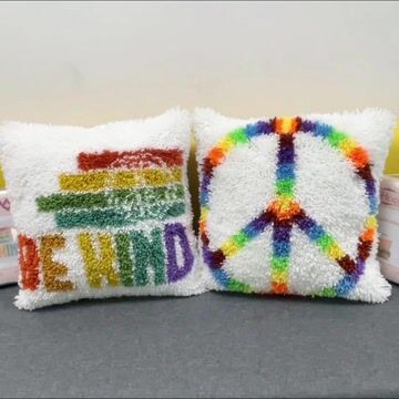 Be Kind Pillowcase Latch Hook Kit for Adult, Beginner and Kid
