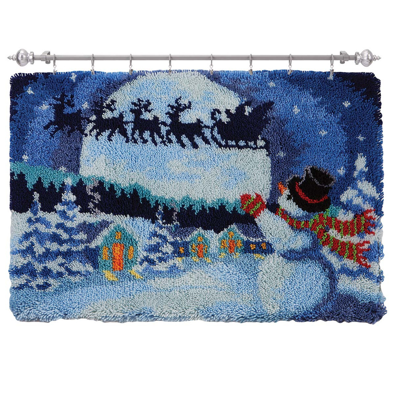 Christmas Landscape Rug Latch Hook Kits for Beginners