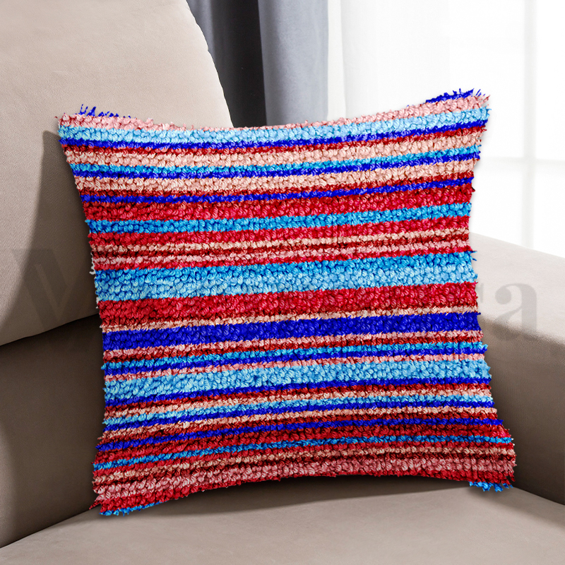 Strip Series Pillowcase Latch Hook Kits for Adult, Beginner and Kid