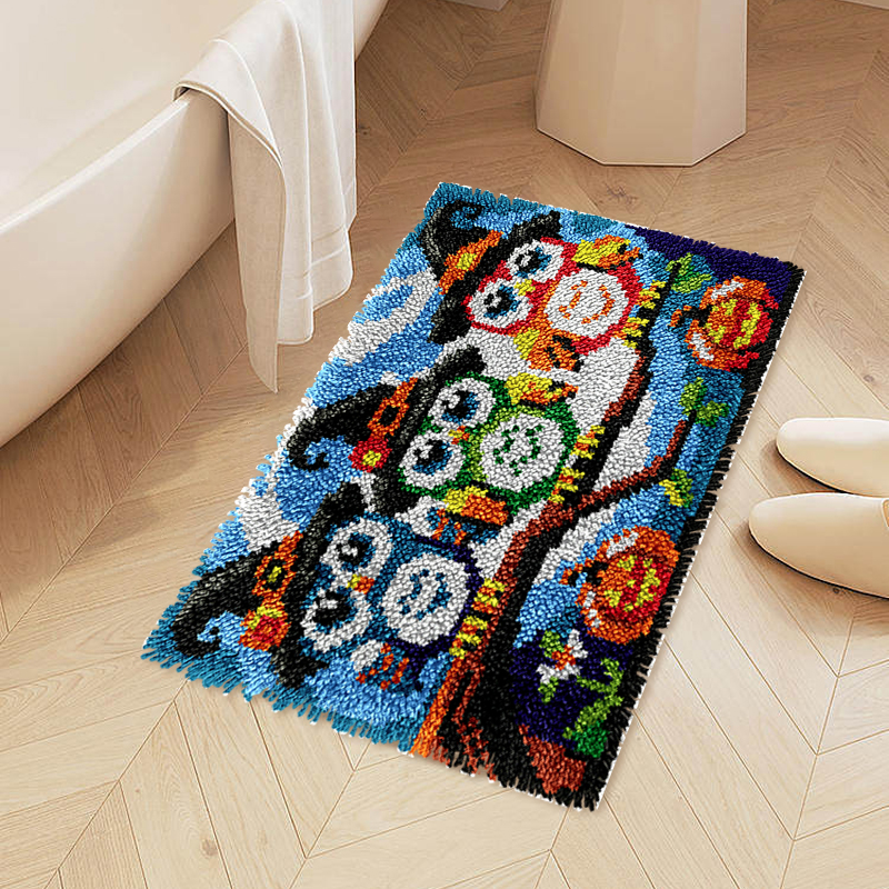 Halloween Owl Witches - Latch Hook Rug Kits