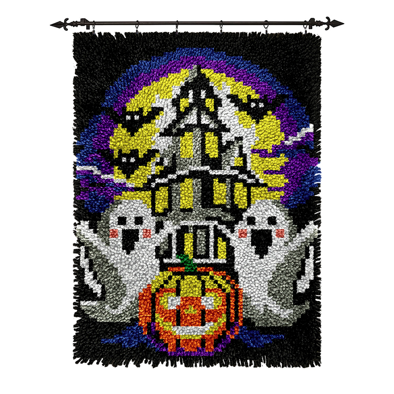 Halloween Ghost Pumpkin - Latch Hook Rug Kits