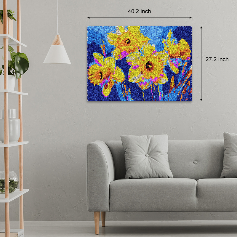 [Large Size] Yellow Petunia - Latch Hook Rug Kit