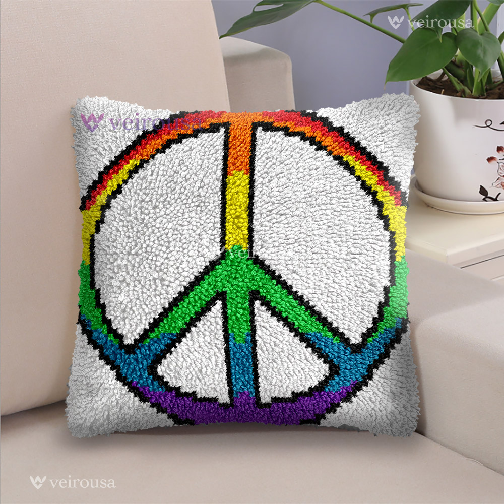 World Peace - Latch Hook Pillow Kit