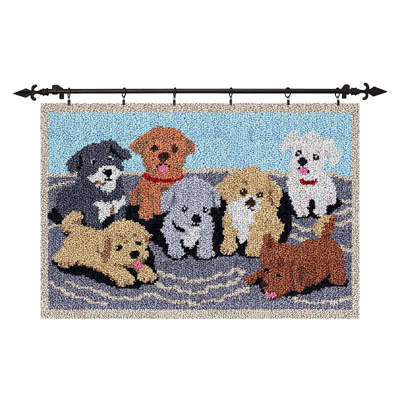 [Large Size] Six Cute Puppies - Latch Hook Rug Kit