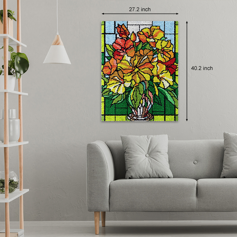 [Large Size] Beautiful Flowers - Latch Hook Rug Kit