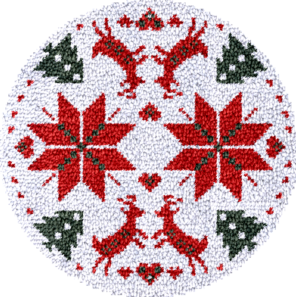 Deer Christmas Tree Skirts Latch Hook Kit for Beginner