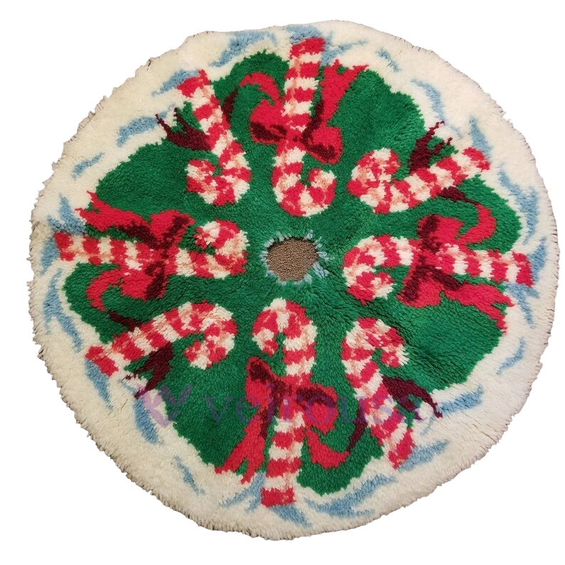 Candy Christmas Tree Skirts Latch Hook Kit for Beginner