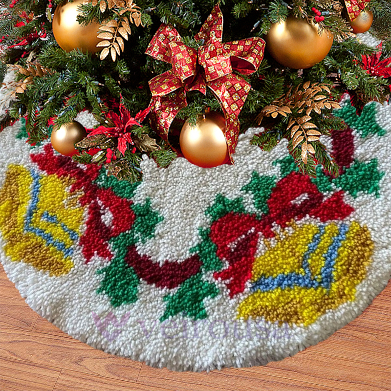 Big Bells Christmas Tree Skirts Latch Hook Kit for Beginner