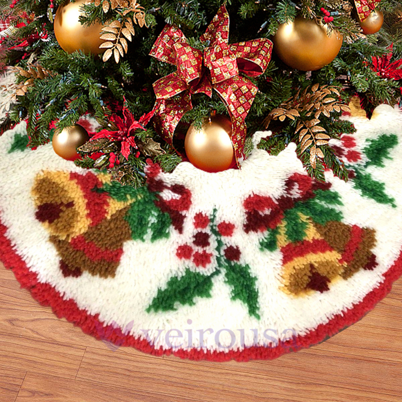 Big Bells Christmas Tree Skirts Latch Hook Kit for Beginner