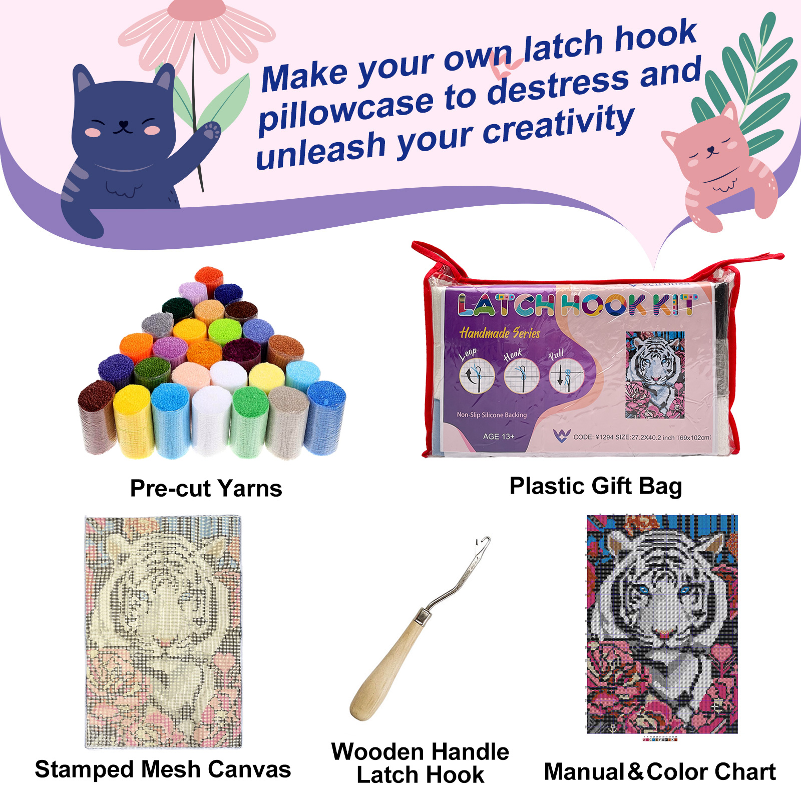 [Large Size] Spotted Dog - Latch Hook Rug Kit