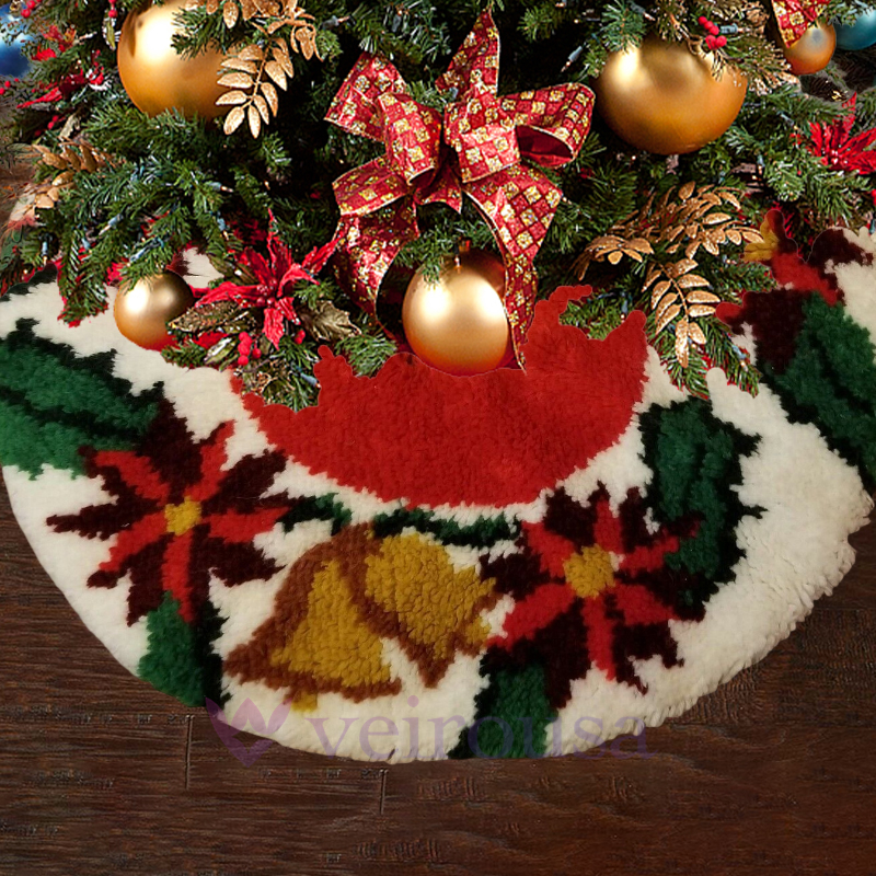 Bell Christmas Tree Skirts Latch Hook Kit for Beginner
