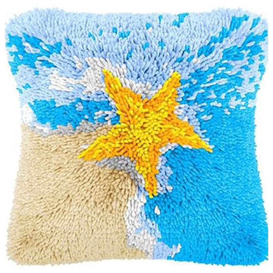 Starfish Beach Pillowcase Latch Hook Kits for Adult, Beginner and Kid