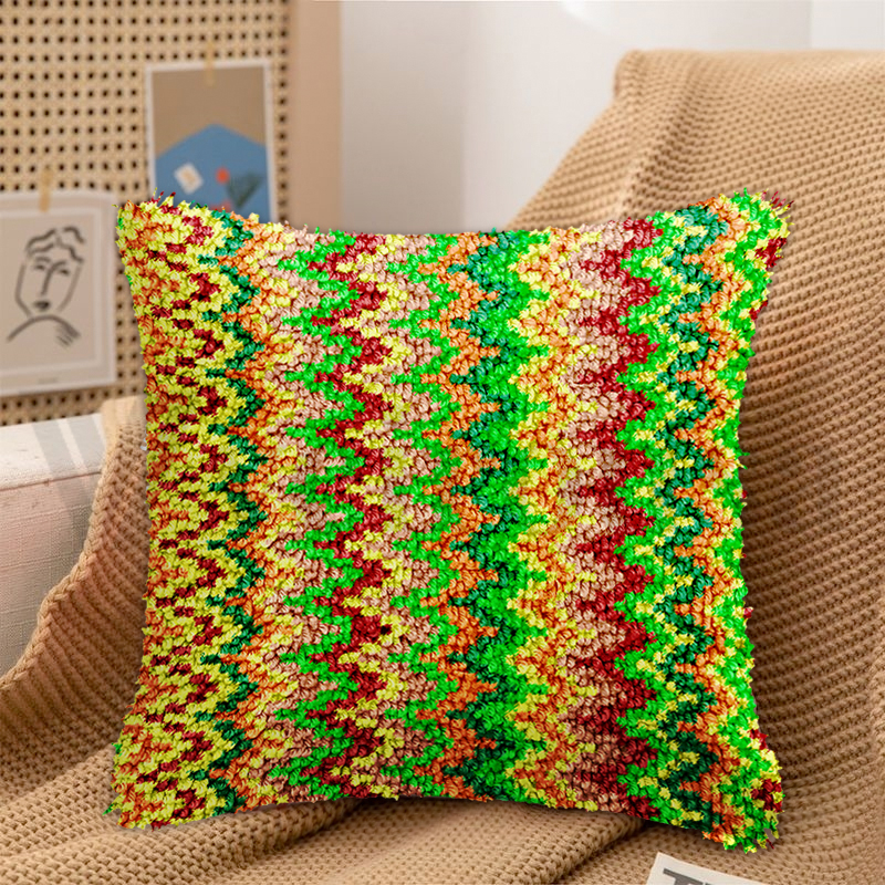 Strip Series Pillowcase Latch Hook Kits for Adult, Beginner and Kid