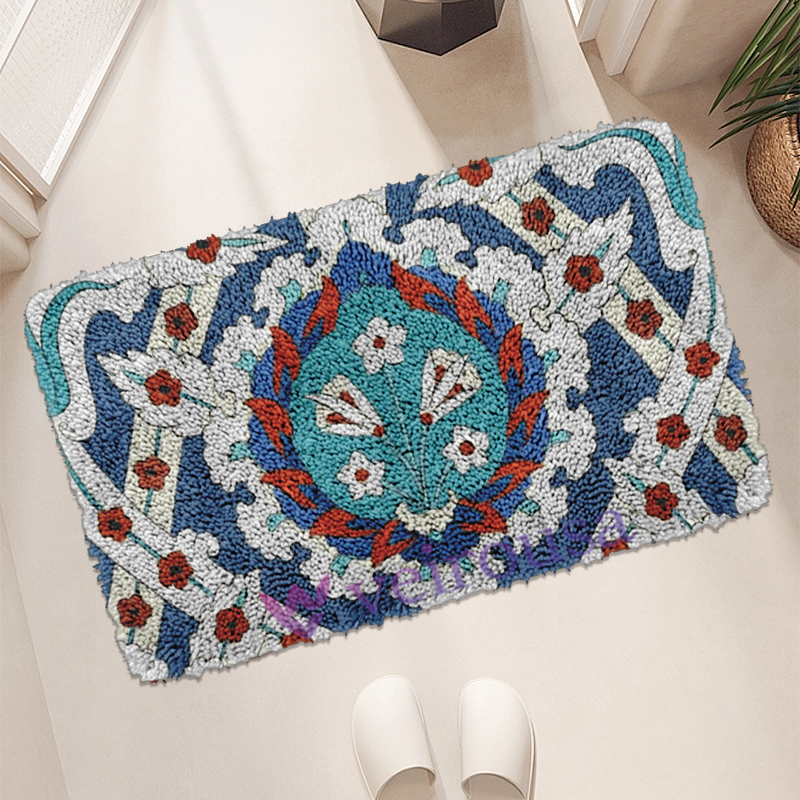 Bohemian Nordic Style Latch Hook Rug Kit for Adult, Beginner and Kid