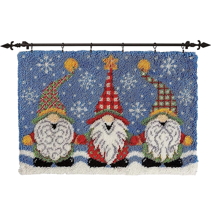 4 Seasons Gnomes Latch Hook Rug Kits for Adult, Beginners and Kid