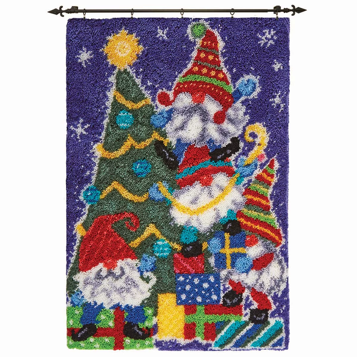Happy Christmas Gnomes Rug Latch Hook Kits for Beginners