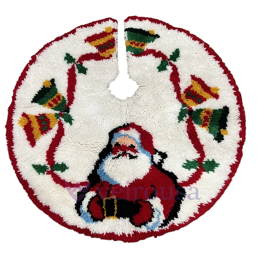 Handsome Santa Christmas Tree Skirts Latch Hook Kit for Beginner