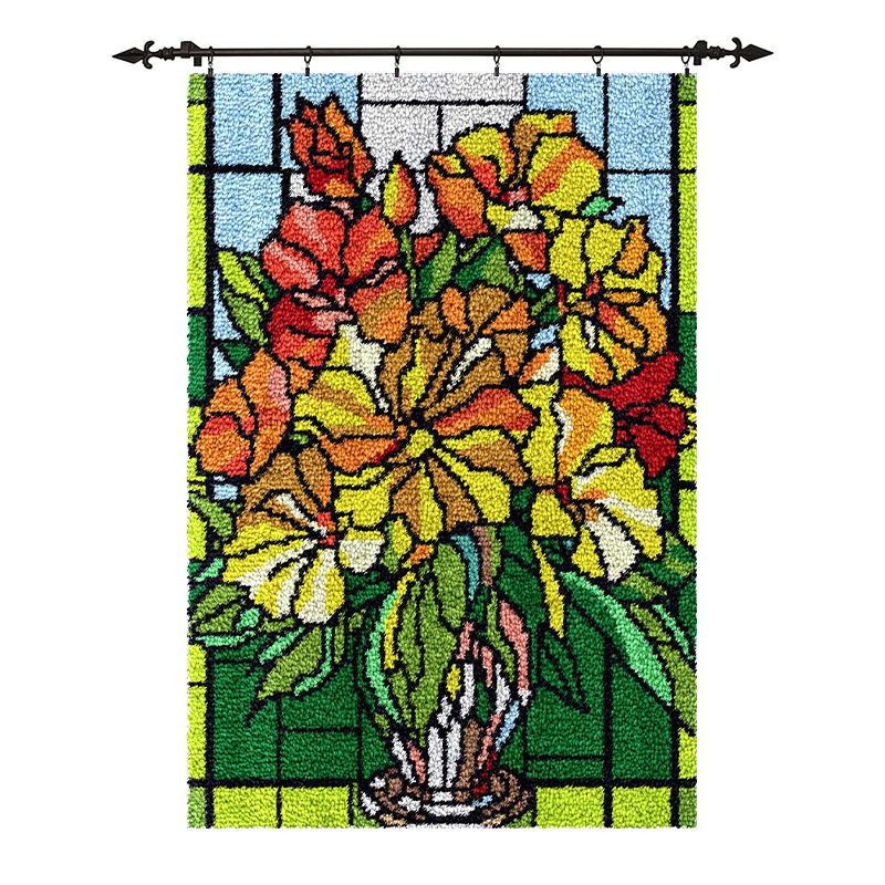 [Large Size] Beautiful Flowers - Latch Hook Rug Kit